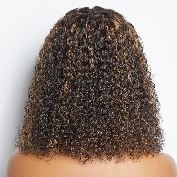 5x5 Glueless Lace Closure Bob Wig Kinky Curly