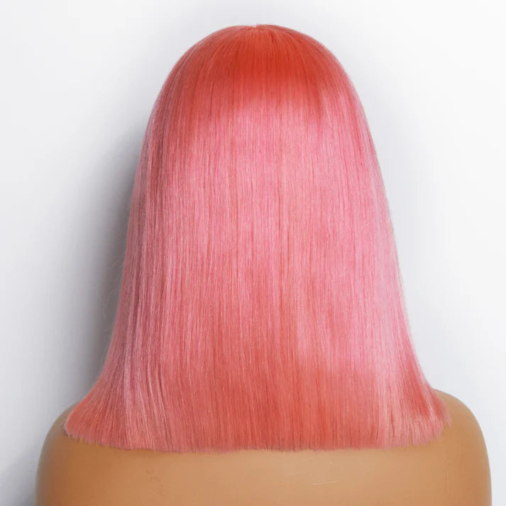 13x4 Lace Frontal Bob Wig Straight #Pink