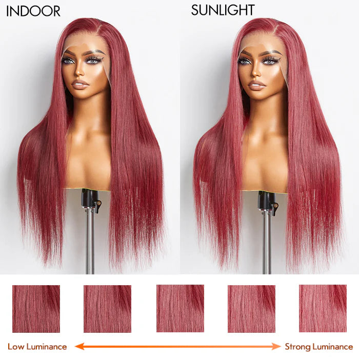 13x4 Lace Frontal Wig Straight -Burgundy