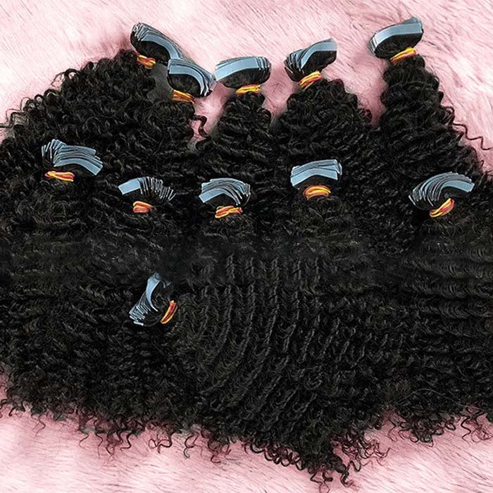 Afro-Textured Tape-In Hair Extensions - 20 Pcs
