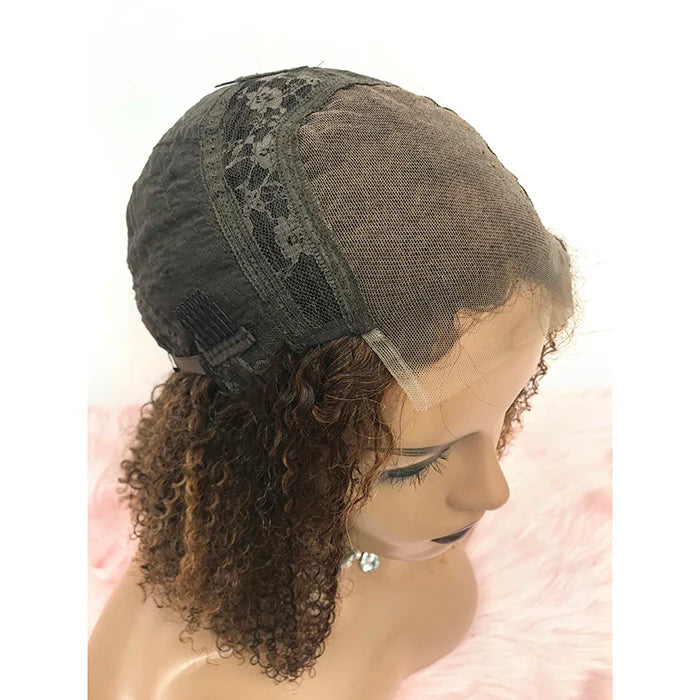 5x5 Glueless Lace Closure Bob Wig Kinky Curly