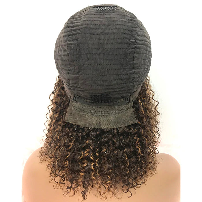 5x5 Glueless Lace Closure Bob Wig Kinky Curly