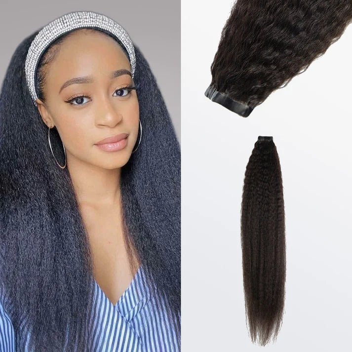 Afro-Textured Tape-In Hair Extensions - 20 Pcs