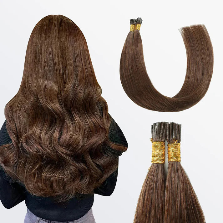 I-Tip Straight Hair Extensions - 1B