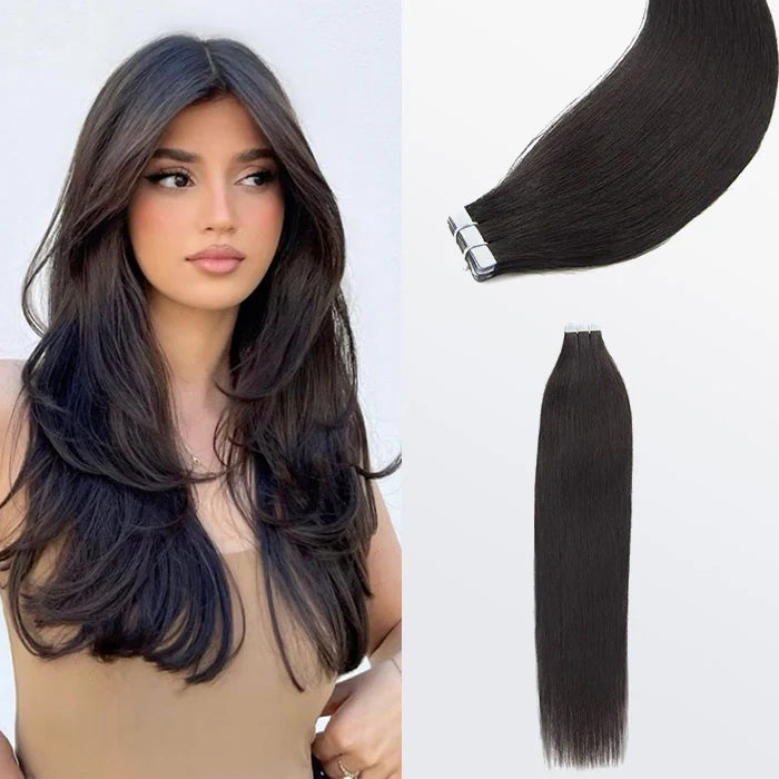 Straight Hair Extensions Tape-In - 20 Pcs