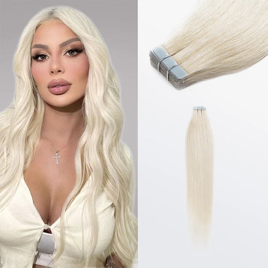 Straight Tape-In Hair Extensions - Blonde - 20 Pcs