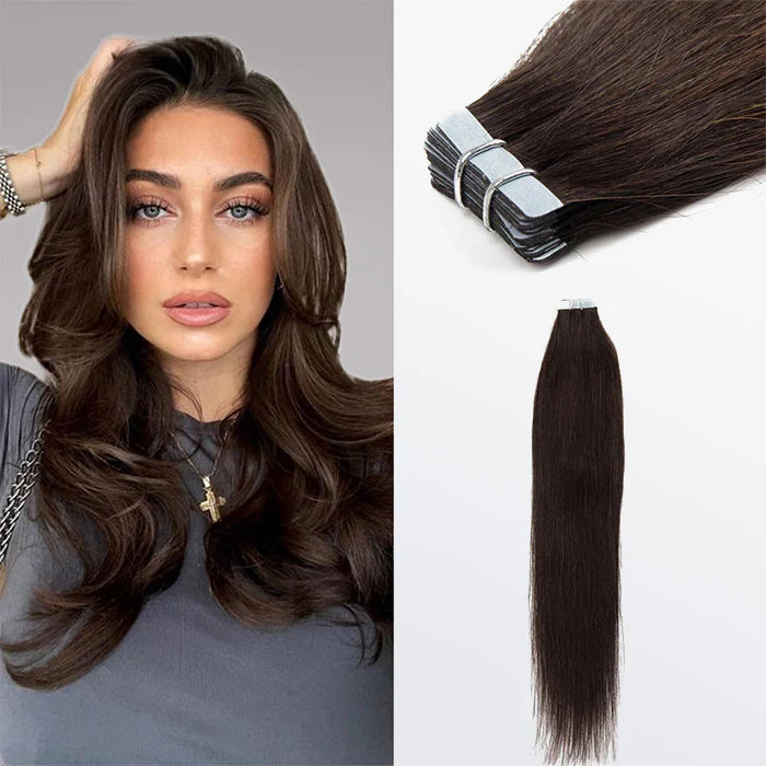 Straight Hair Extensions Tape-In - 20 Pcs