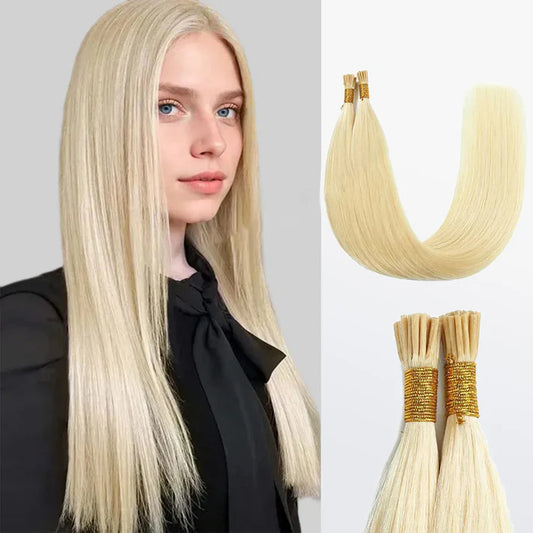 I-Tip Straight Hair Extensions - #613 Blonde
