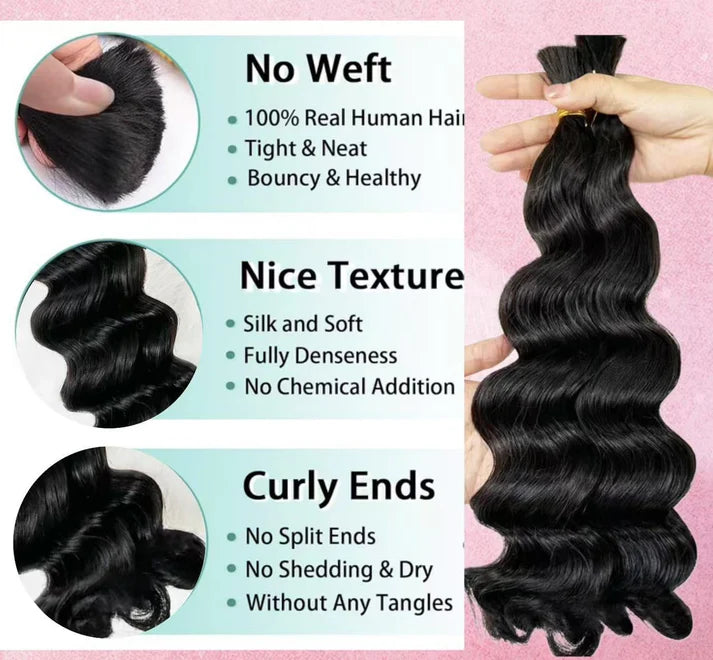 Loose Wave Bulk Hair for Braiding - 100g