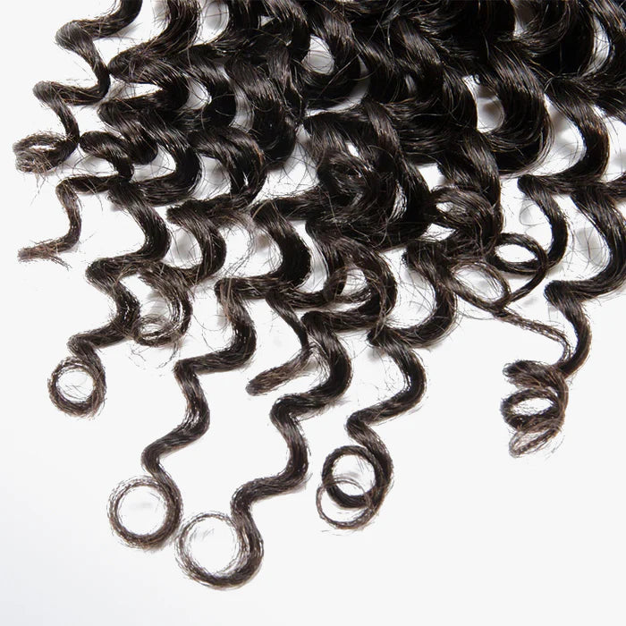 4" x 4" Deep Curly  Lace Closure #1B Natural Black
