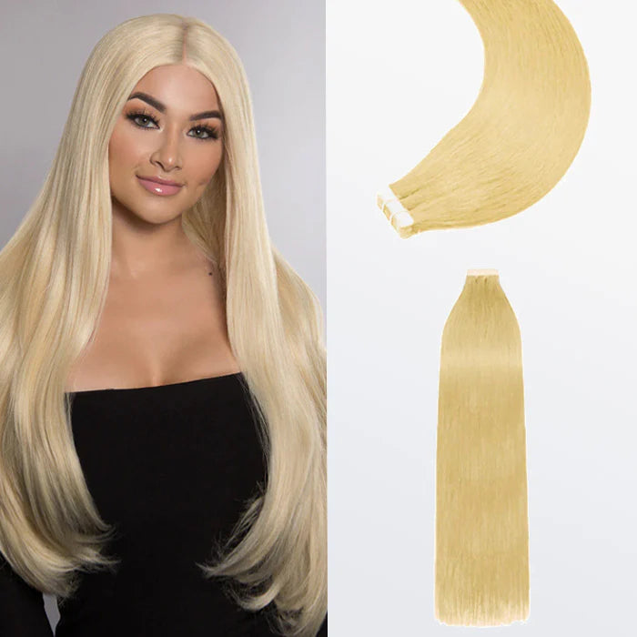 Straight Tape-In Hair Extensions - Blonde - 20 Pcs