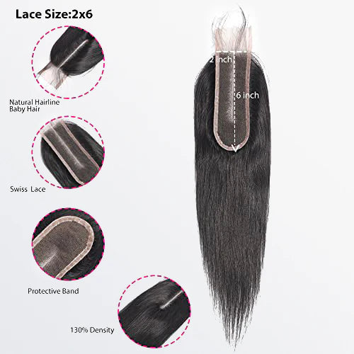2" x 6" HD Lace Closure - Straight & Body Wave