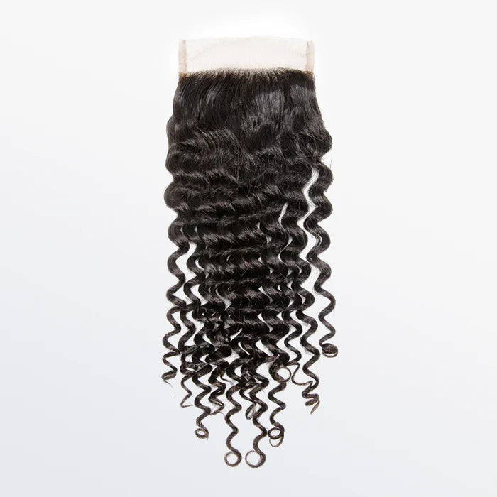 4" x 4" Deep Curly  Lace Closure #1B Natural Black