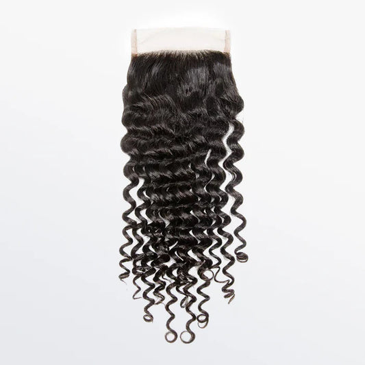 4" x 4" Deep Curly  Lace Closure #1B Natural Black