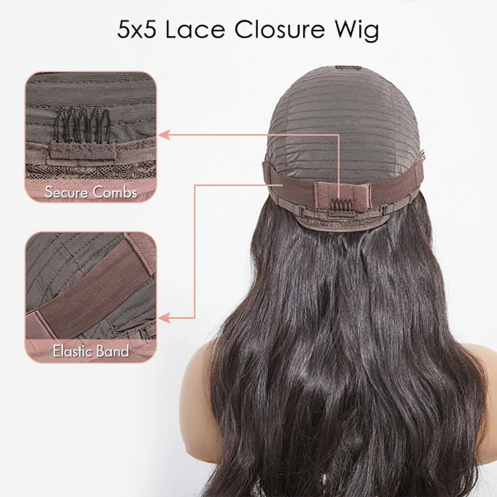 5x5 Lace Closure Wig - Soft Pink