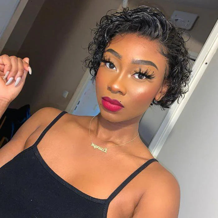 13x4 Frontal Lace Wig  Curly Pixie Cut