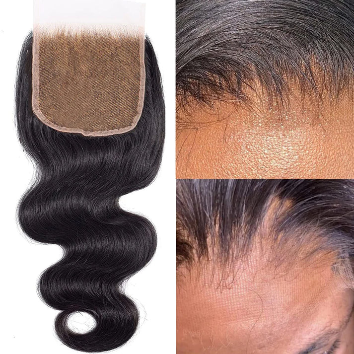 4.5" x 4.5" Lace Closure #1B- Straight & Body Wave