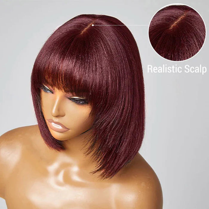 Layered Cut Lace Bob Wig With Bangs