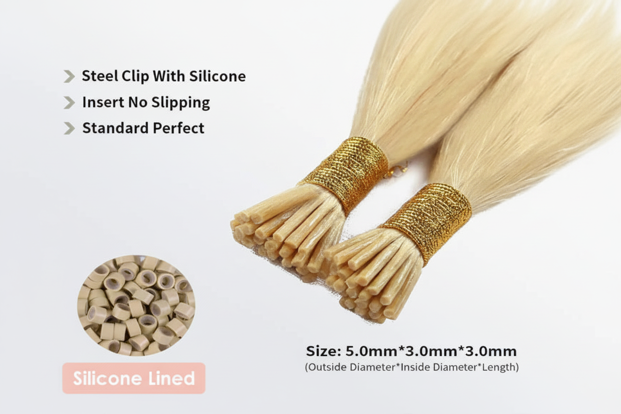Blonde I-Tip Extension Details