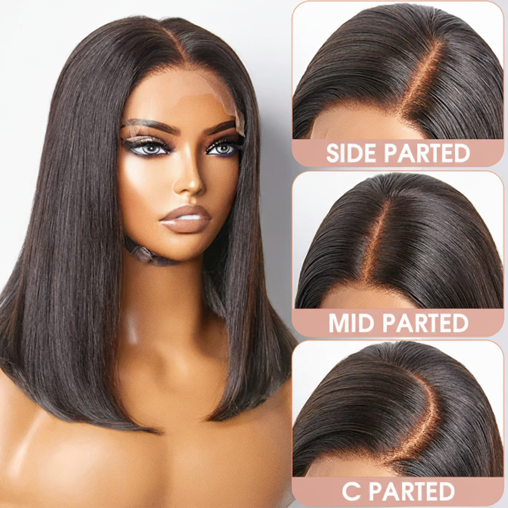 Bob Wig with Pink Labels