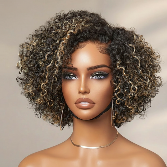 Curly bob wig product image