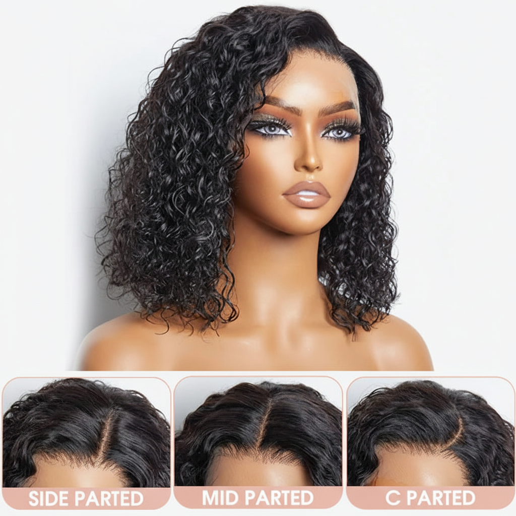 Curly Parting Options with Pink