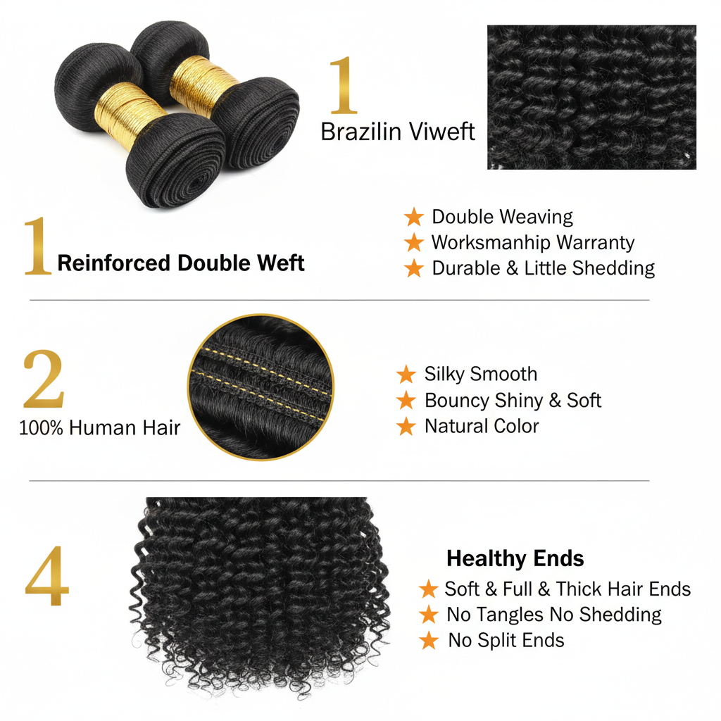 Brazilian Virgin Deep Curly Hair Bundles