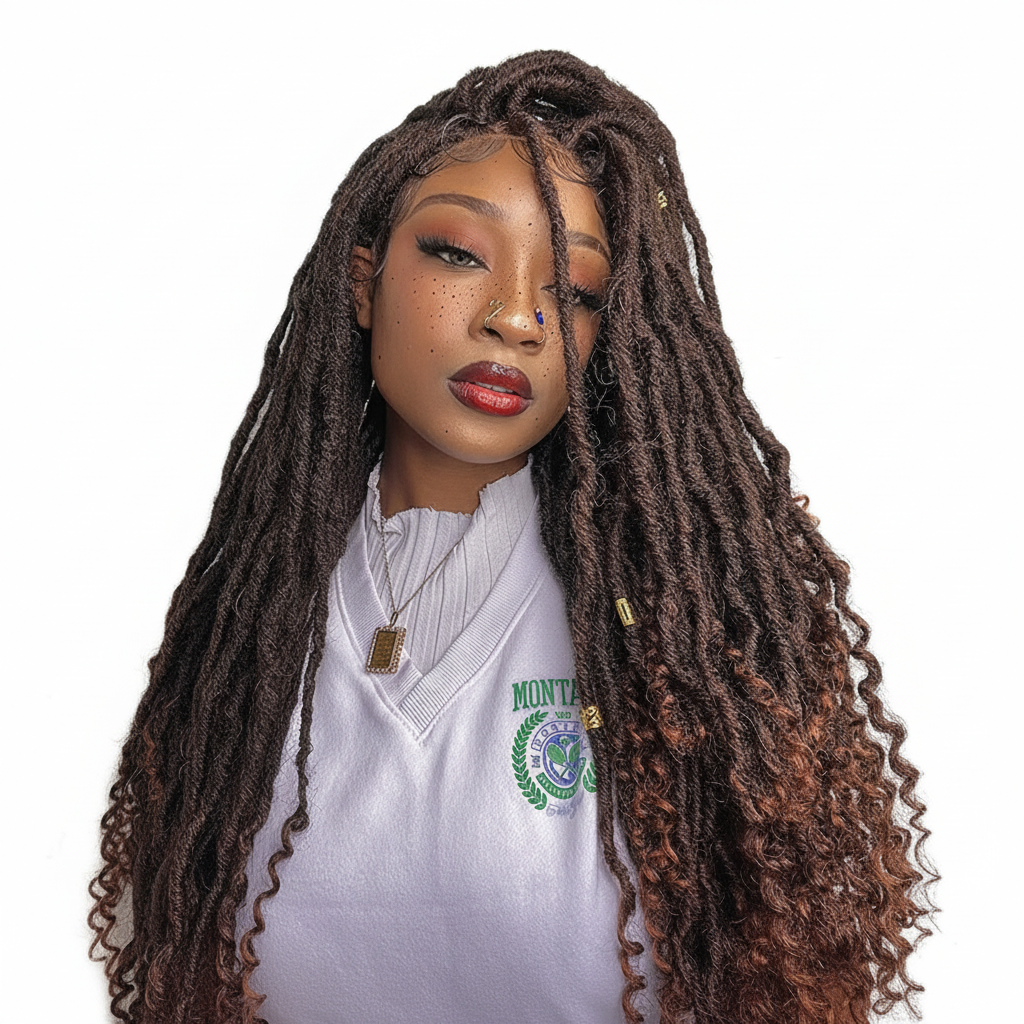 Ombre Goddess Locs Front View