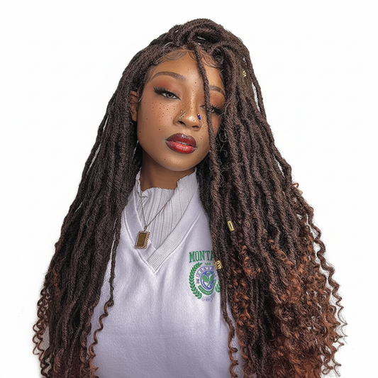 Ombre Goddess Locs Front View
