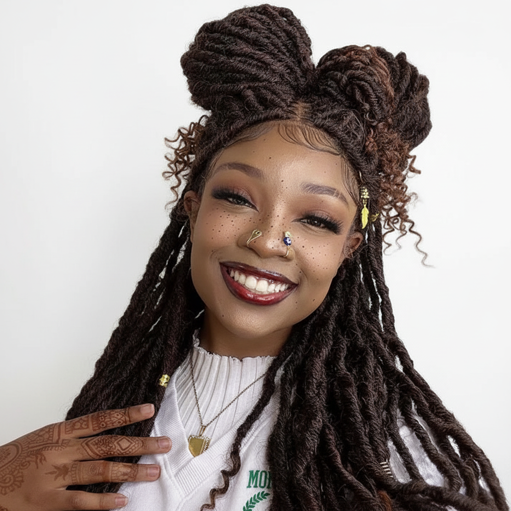 Ombre Goddess Locs Peace Sign