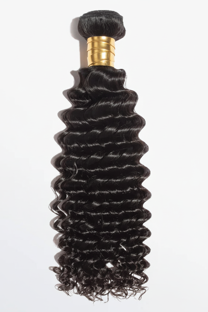 Single Deep Curly Bundle with Gold Band
