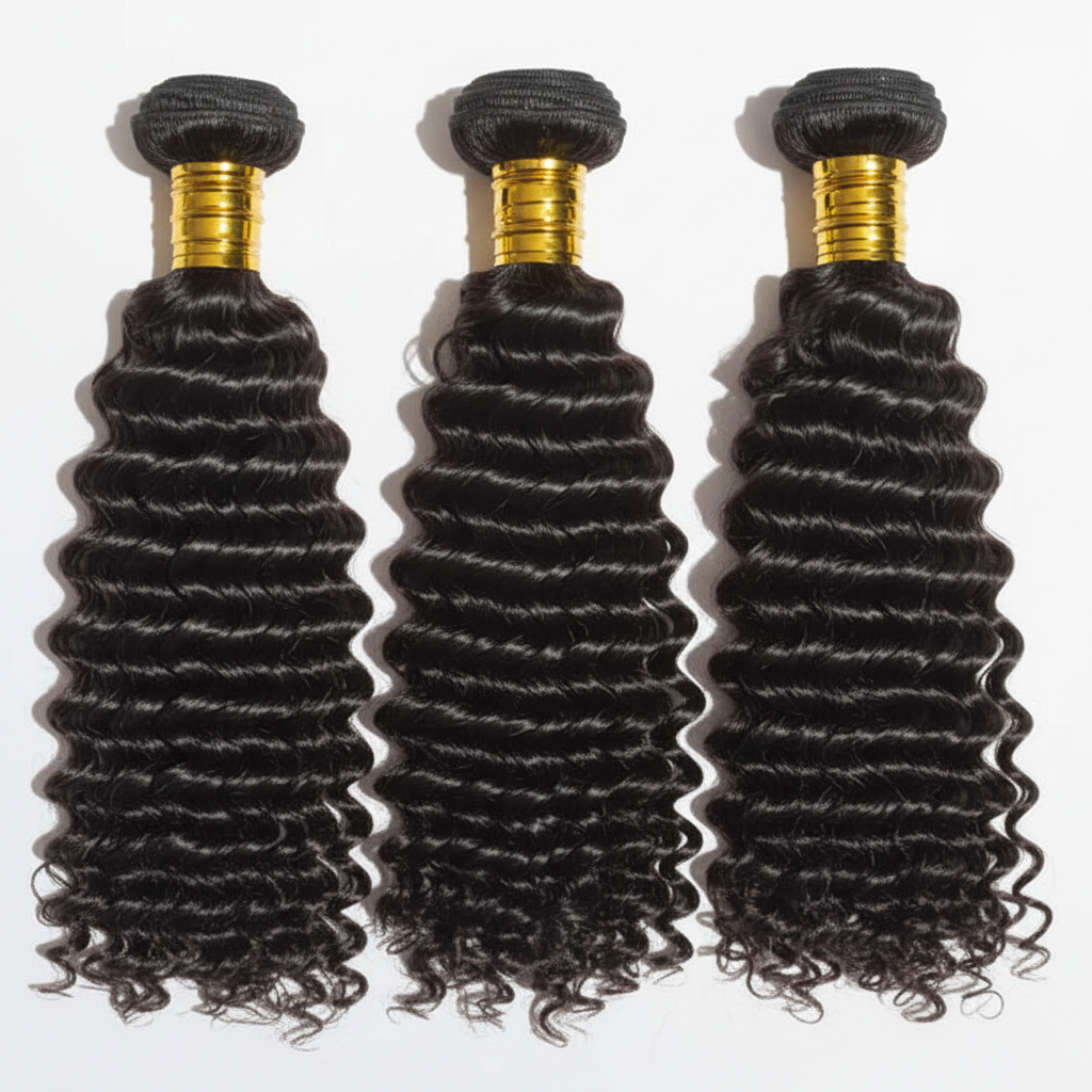 Three Deep Curly Bundles with Gold Bands